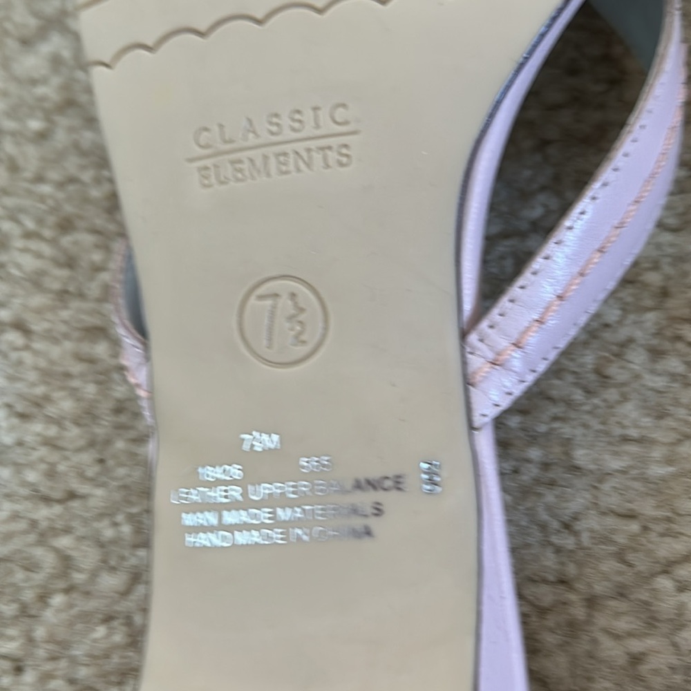 Classic Elements Dusty Pink Leather Sandals sz 6.5 - Picture 8 of 11